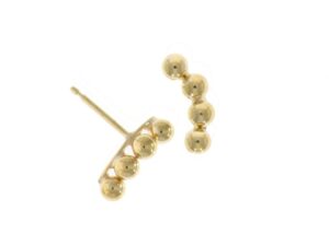 9ct Yellow Gold Curved Polished Ball Stud 10mm