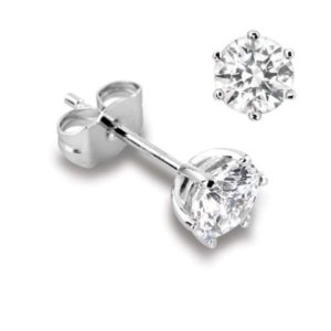 18ct White Gold 1.40ct Diamond Solitaire Six Claw Stud18ct White Gold 1.40ct Diamond Solitaire Six Claw Stud