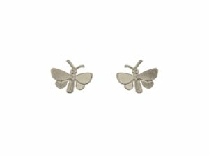 Alex Monroe Sterling Silver Tiny Butterfly Stud Earrings