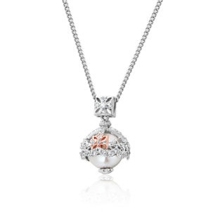 Clogau Royal Crown White Topaz and Pearl Pendant