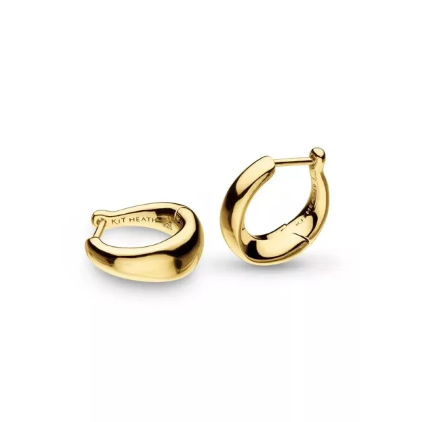 Kit Heath Bevel Cirque Golden Small Hinged Huggie Hoop Earrings