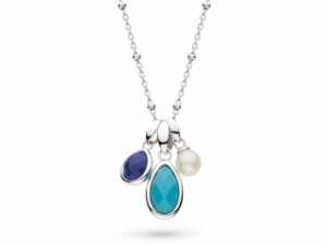 Kit Heath Coast Pebble Azure Gemstone Trio Pendant Necklace