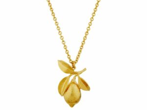 Alex Monroe Large Lemon & Leaf Necklace